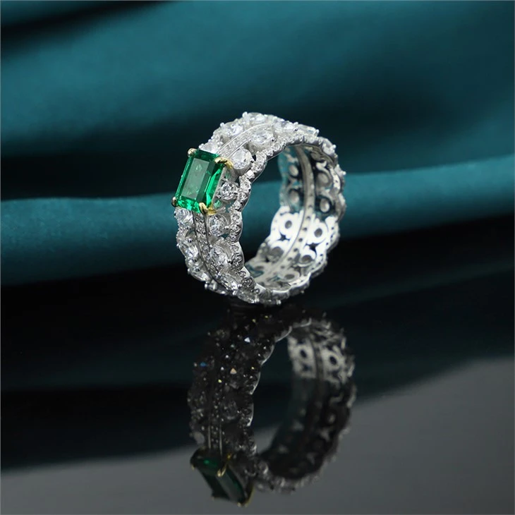 emerald silver wedding ring 02 emerald silver wedding ring 02