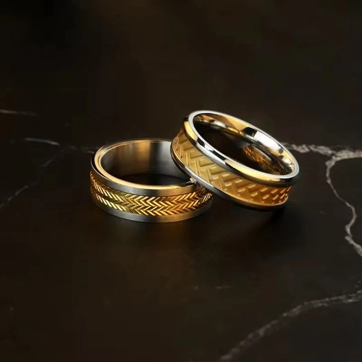 Waterproof Stainless Steel Rings Custom 18K Gold Plated Jewelry Waterproof Stainless Steel Rings Custom 18K Gold Plated Jewelry